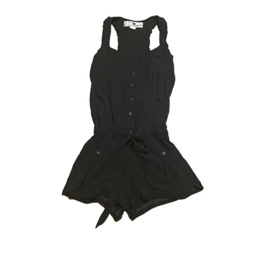 Jolt Romper Black Racerback Ruffle Size Medium - Picture 2 of 7